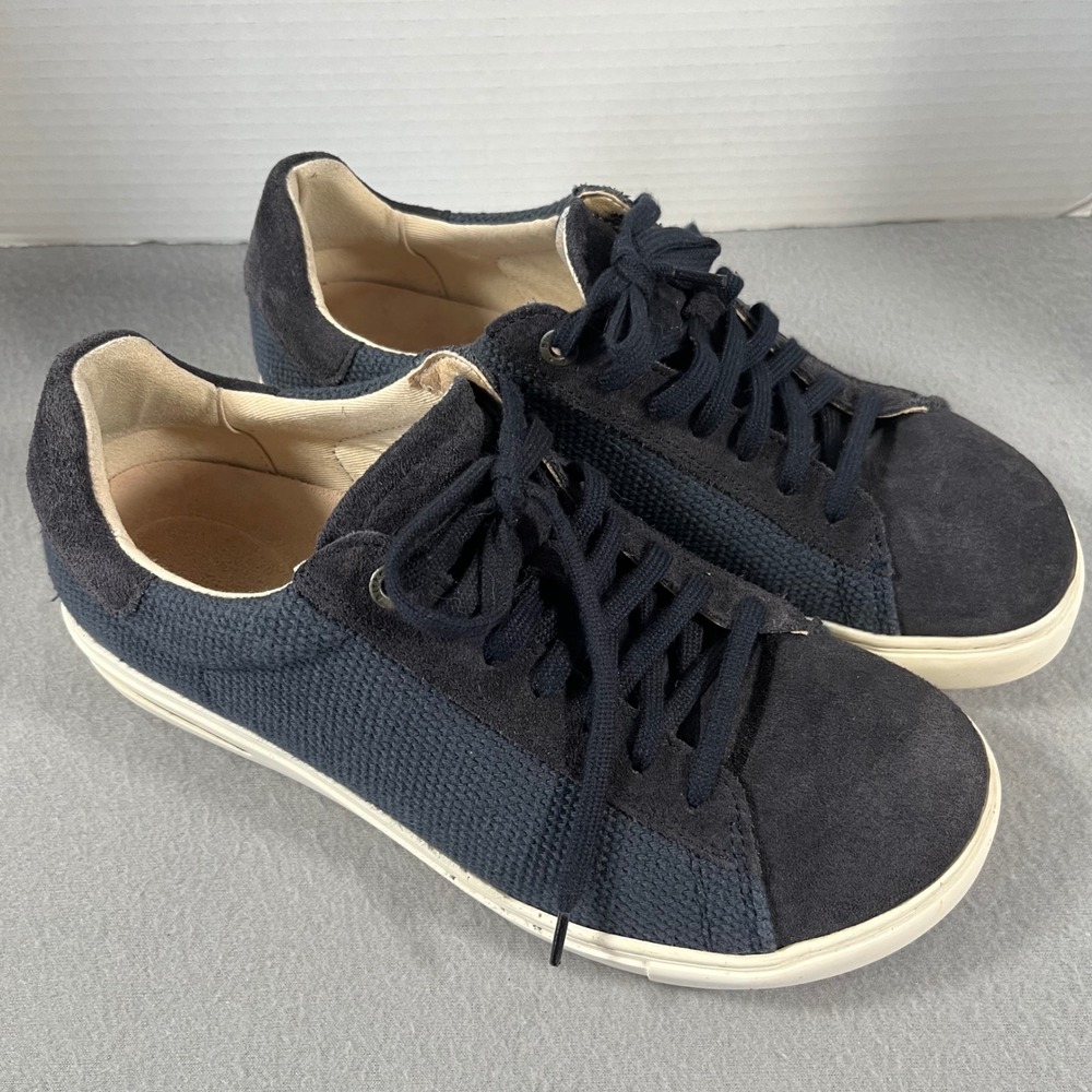 Birkenstock bend low Navy Suede Canvas Comfort Sneakers Shoes Women 40 EU 9 9.5 - Picture 2 of 9